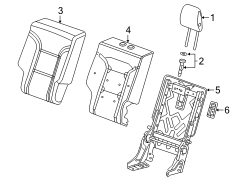 2022 Chevy Blazer Rear Seat Components Diagram