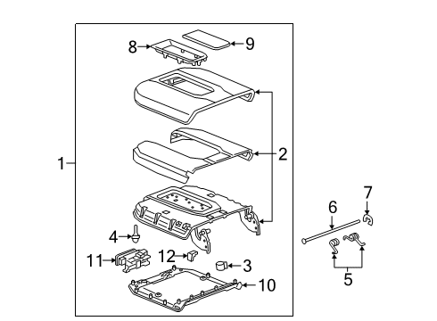 2023 Chevy Silverado 1500 Center Console Diagram