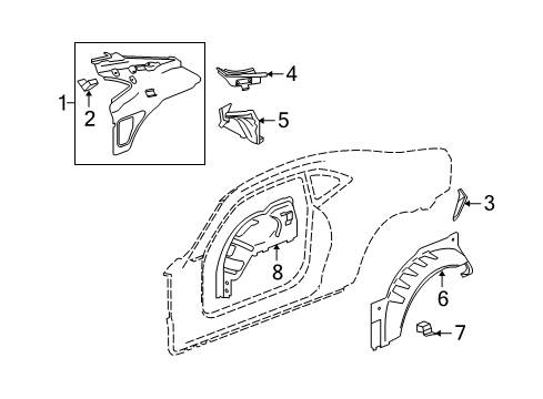 2014 Chevy Camaro Inner Structure - Quarter Panel Diagram