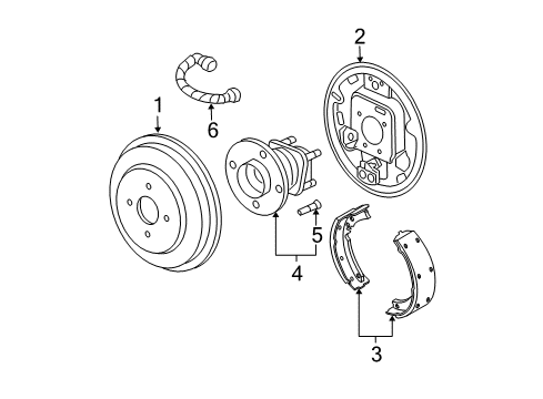 2010 Chevy HHR Brake Components Diagram
