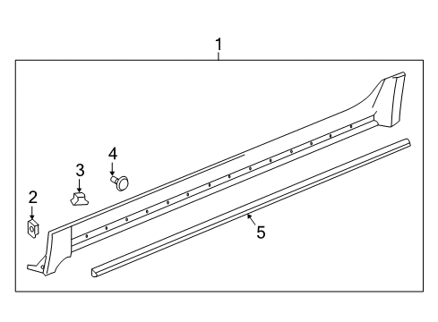 2022 Chevy Equinox Exterior Trim - Pillars Diagram