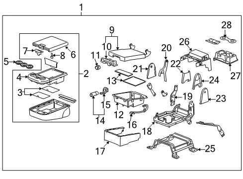 2010 Chevy Silverado 2500 HD Front Seat Components Diagram