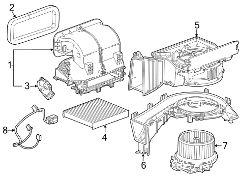2023 GMC Canyon Blower Motor & Fan Diagram