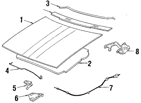 1984 Oldsmobile Firenza Release Cable Diagram for 14067057