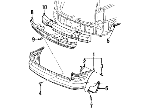 2000 Oldsmobile Silhouette Rear Bumper Diagram