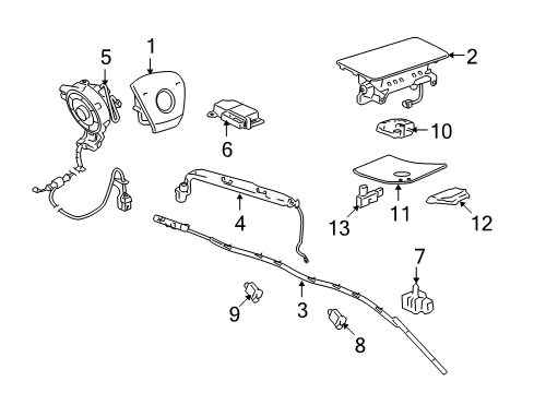 2012 Cadillac Escalade Air Bag Components Diagram