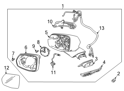 2024 Cadillac XT6 Outside Mirrors Diagram