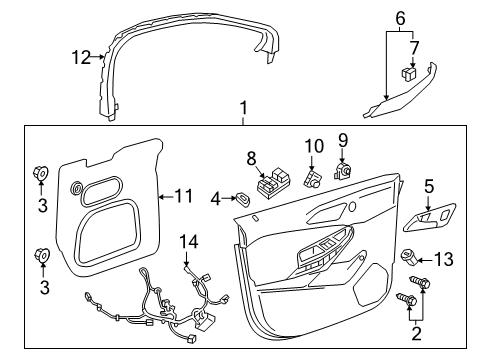 2016 Chevy Cruze Mirror Switch, Rear Diagram for 13433344
