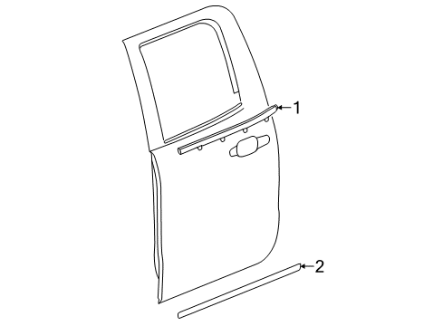 2015 Chevy Silverado 1500 Exterior Trim - Rear Door Diagram