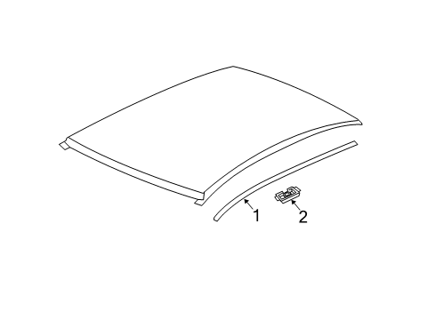 2012 Chevy Volt Exterior Trim - Roof Diagram