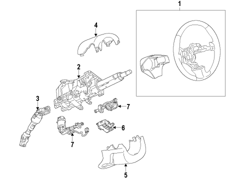 2019 Cadillac XTS Steering Column, Steering Wheel & Trim Diagram