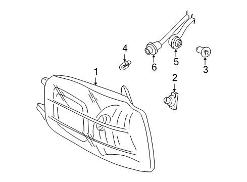 2003 Chevy Venture Park & Side Marker Lamps Diagram