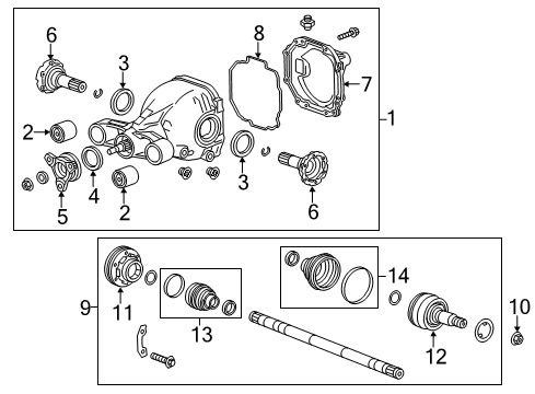 2017 Cadillac CTS Axle & Differential - Rear Diagram