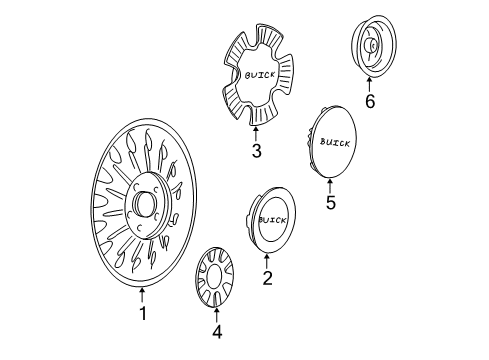 2005 Buick LeSabre Wheel Covers & Trim Diagram