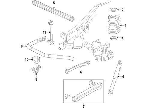 2017 GMC Yukon Rear Axle, Lower Control Arm, Upper Control Arm, Stabilizer Bar, Suspension Components Diagram
