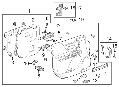 2023 GMC Hummer EV Pickup Front Door Diagram