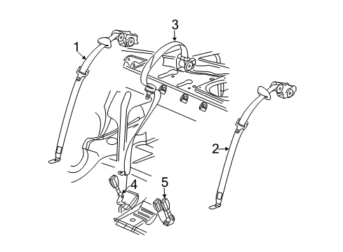 2005 Cadillac STS Seat Belt Diagram