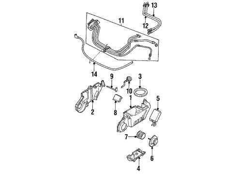 1996 Chevy Lumina APV Heater Core & Control Valve Diagram