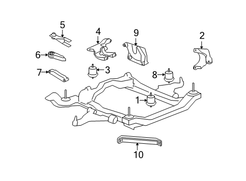 2010 Saturn Outlook Strut Bracket Diagram for 23197326