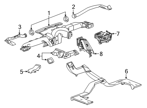 2020 Cadillac Escalade ESV Ducts Diagram