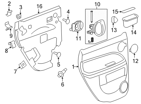 2010 Chevy HHR Rear Door Diagram
