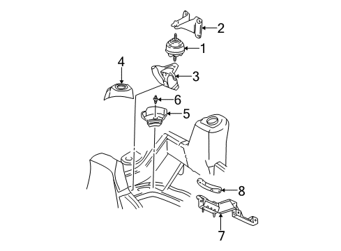 2004 Chevy Trailblazer Engine & Trans Mounting Diagram