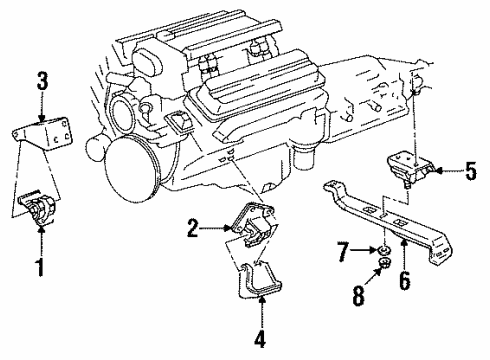 1996 Pontiac Firebird Engine & Trans Mounting Diagram