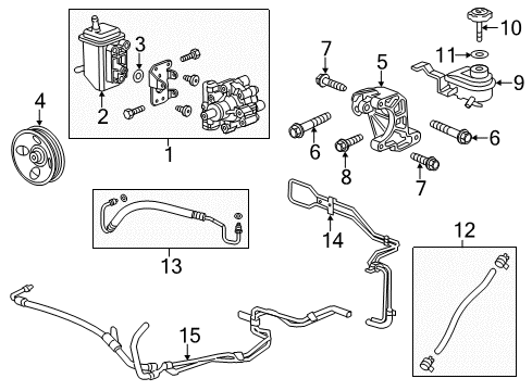 2012 Chevy Captiva Sport Power Steering Pump Reservoir Diagram for 20869429