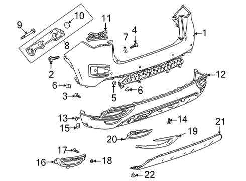 2021 Buick Envision Bumper & Components - Rear Diagram