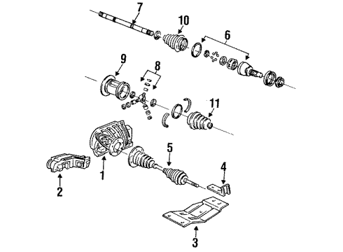 1999 GMC Yukon Carrier & Front Axles Diagram