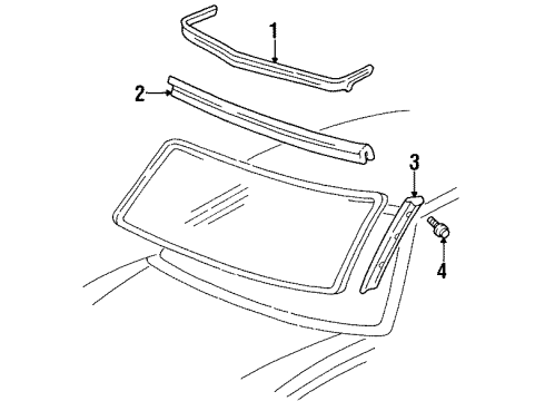 1999 Buick LeSabre Windshield - Reveal Moldings Diagram