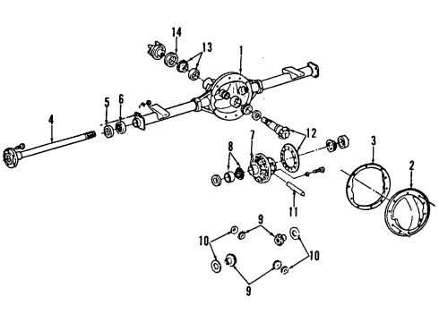 1990 Chevy G20 Rear Axle, Differential, Propeller Shaft Diagram