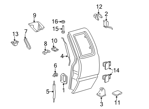 1996 Chevy S10 Lock, Rear Diagram for 15768705