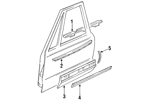 1995 Buick Park Avenue Lower Molding, Front Passenger Side Diagram for 88891482
