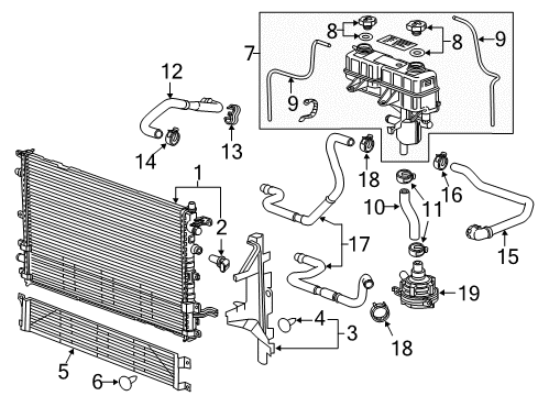 2012 Chevy Volt Radiator & Components Diagram