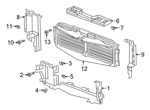 2024 Cadillac XT6 Radiator & Components Diagram