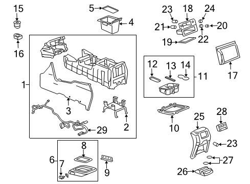 2004 GMC Yukon XL 1500 Center Console Diagram