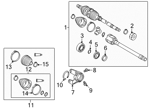 2010 Pontiac Vibe Axle Assembly, Front Passenger Side Diagram for 19183761