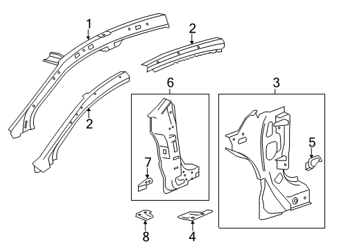 2019 Cadillac XTS Hinge Pillar Diagram