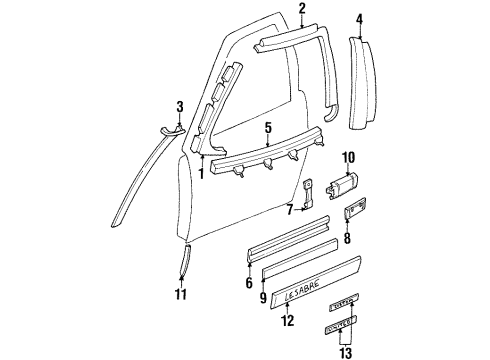 1997 Buick LeSabre Emblem, Front Diagram for 25622287