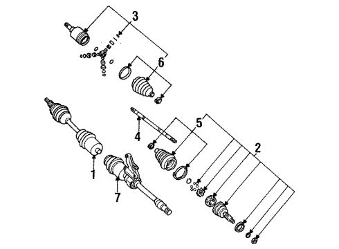 1993 Saturn SC2 CV Joints, Front Driver Side Diagram for 21013153