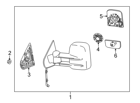 2016 Chevy Silverado 2500 HD Outside Mirrors Diagram 3 - Thumbnail