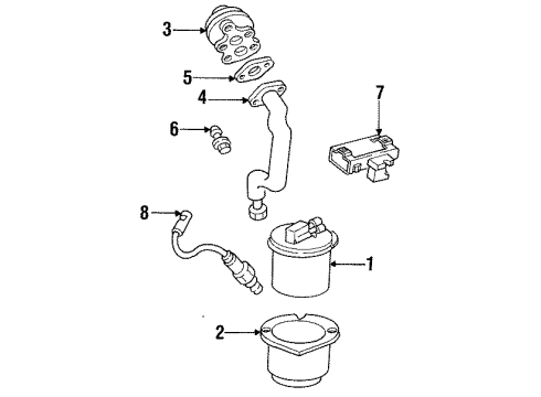 1988 Chevy Beretta EGR Valve Diagram for 17112039