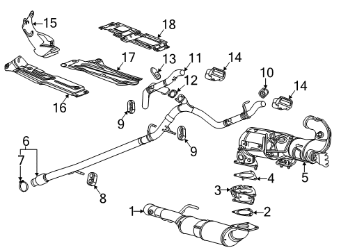 2022 Chevy Silverado 1500 Catalytic Converter Diagram for 85542366