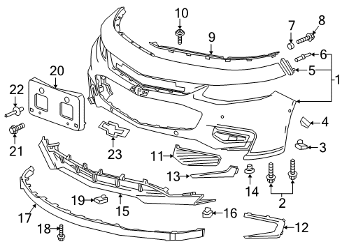 2017 Chevy Malibu Front Bumper Diagram