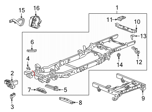 2022 GMC Sierra 1500 Frame & Components Diagram