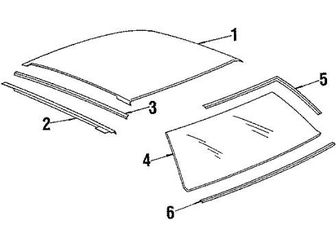 1987 Buick Skyhawk Windshield Glass Diagram