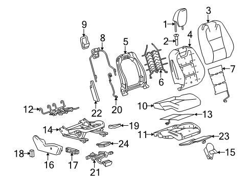 2014 Chevy Camaro Passenger Seat Components Diagram