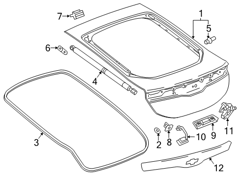 2017 Chevy Volt Gate & Hardware Diagram