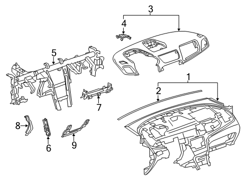 2013 Buick Encore Cluster & Switches, Instrument Panel Diagram